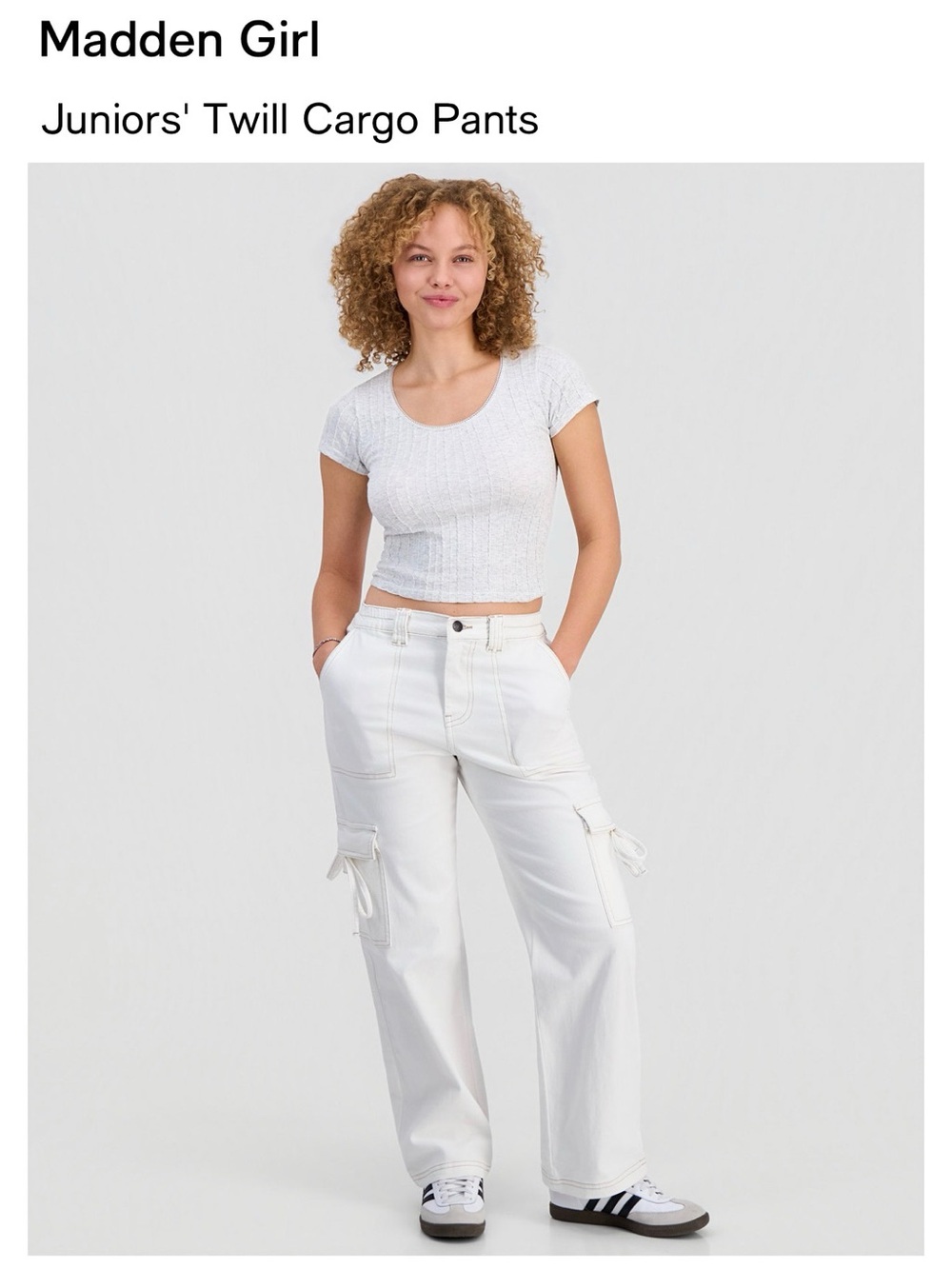 Madden Girl Cream Skater Cargo Pants